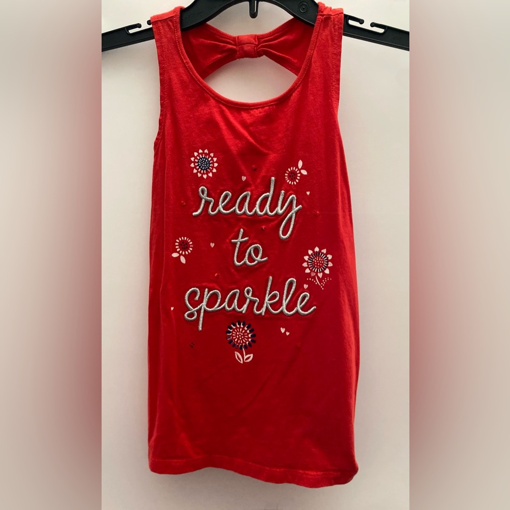 Carter’s Kid Red Sleeveless Top with Sparkle Design
